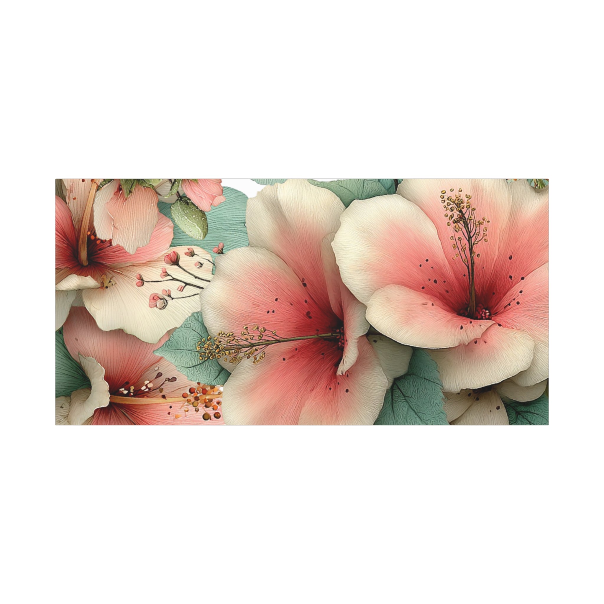 Pastel Floral Matte Canvas Wall Art, Soft Botanical Print, Modern Home Decor, Watercolor Flower Artwork, Stretched 1.25" Canvas