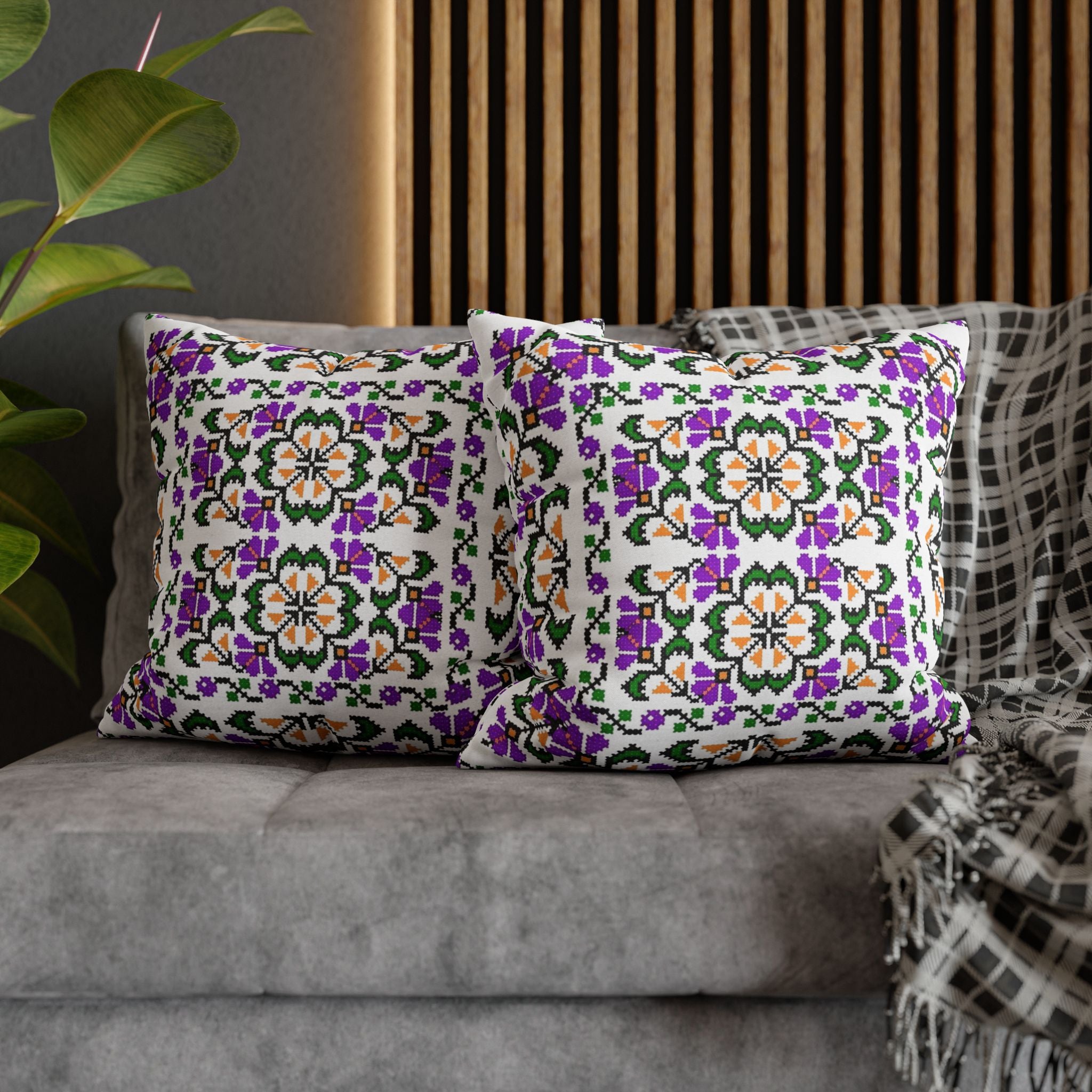 Blooming Hope Pillow Cover – Ukrainian Floral Cross-Stitch, Cottagecore Cushion