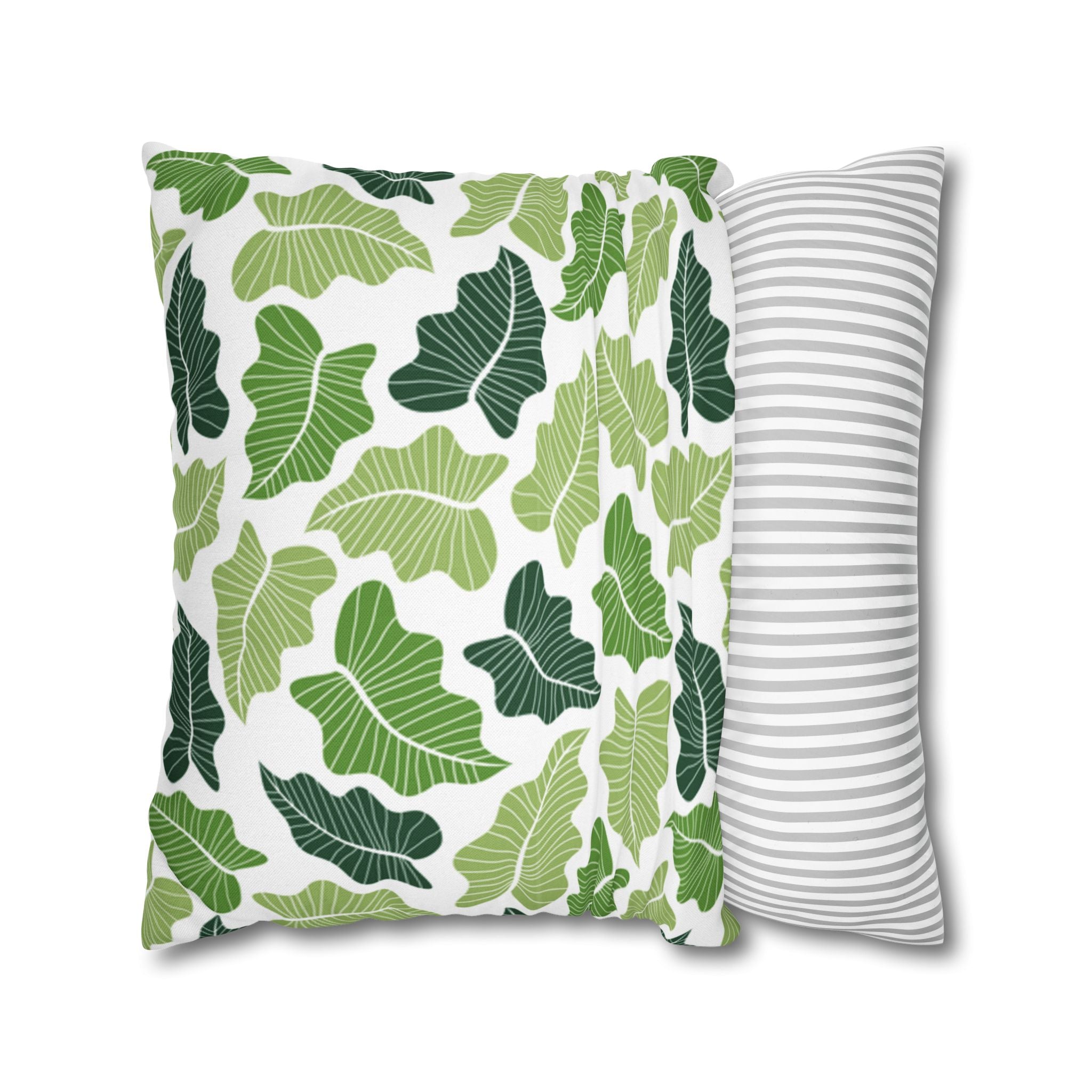 Green Leaf Pattern Pillowcase 1piece, Pillow Cover, gift for parents, Square Pillow Case, bedroom, gift for housewarming, cottage