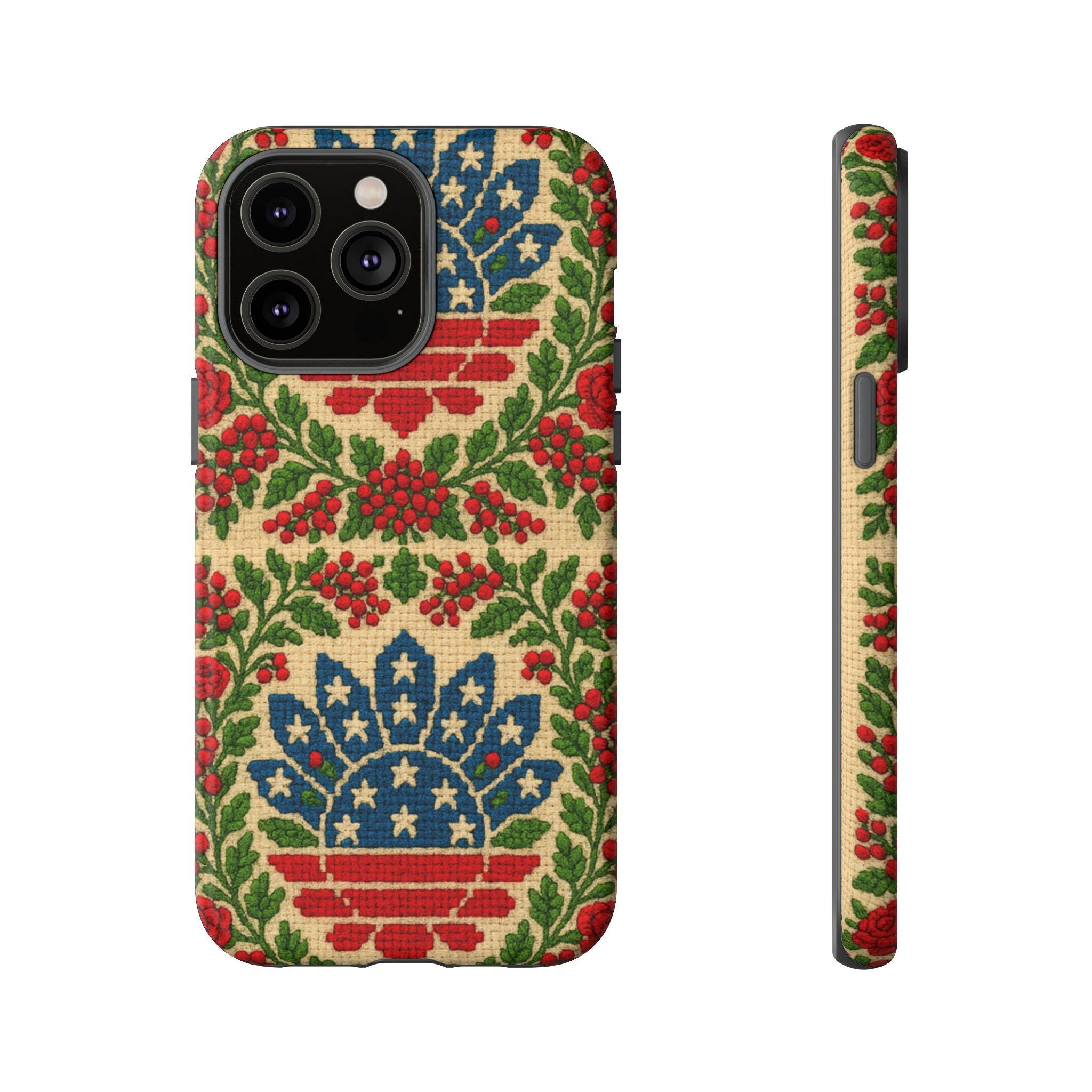 America 250 Floral Tough Phone Case | Patriotic Folk Art Cover | 1776–2026 Anniversary Gift