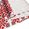 Mariia Red Ukrainian Pattern Table Runner – Traditional Geometric Terracotta & Cream Design