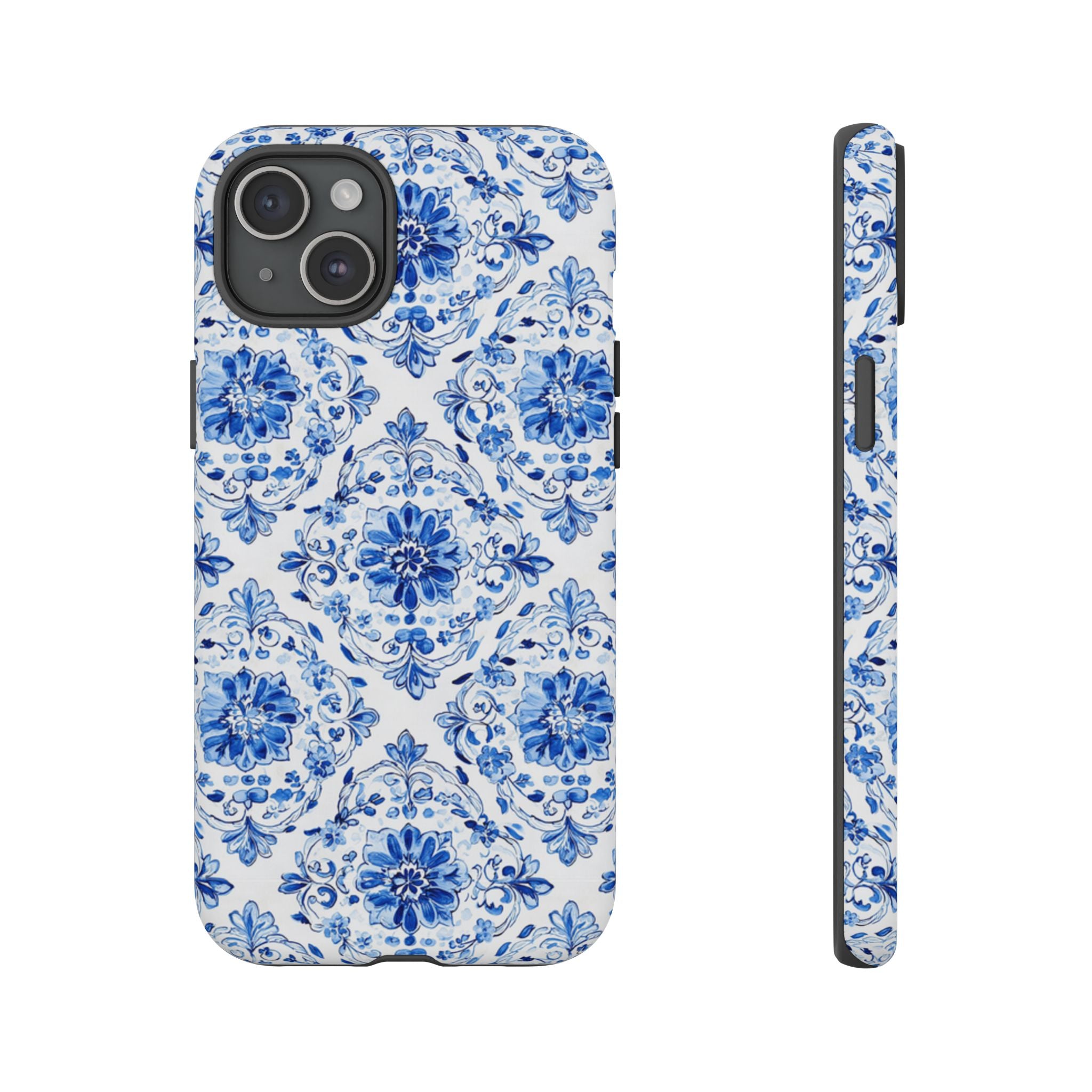 Blue Floral Tile Phone Case | Tough Case
