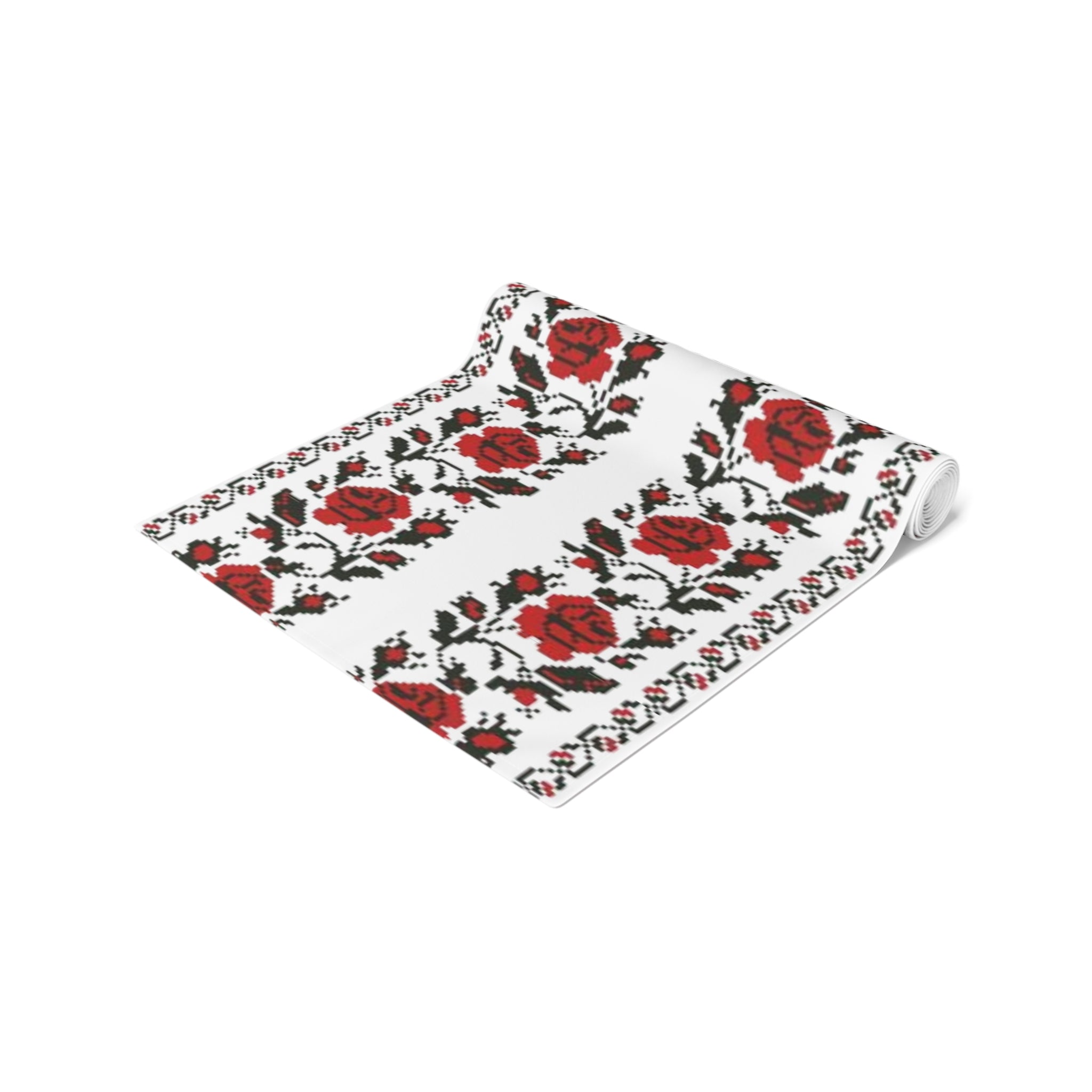 BLUESKYDEZIGN Ukrainian Traditional Table Runner - Red Black Heritage Decor