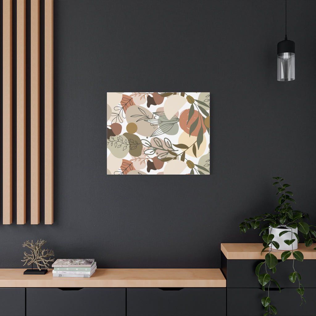 Abstract Modern Botanical Wall Art, Minimalist Line Art Canvas, Neutral Aesthetic Home Decor Print for Living Room or Bedroom, Matte Print, Stretched 1.25" Ready to Hang