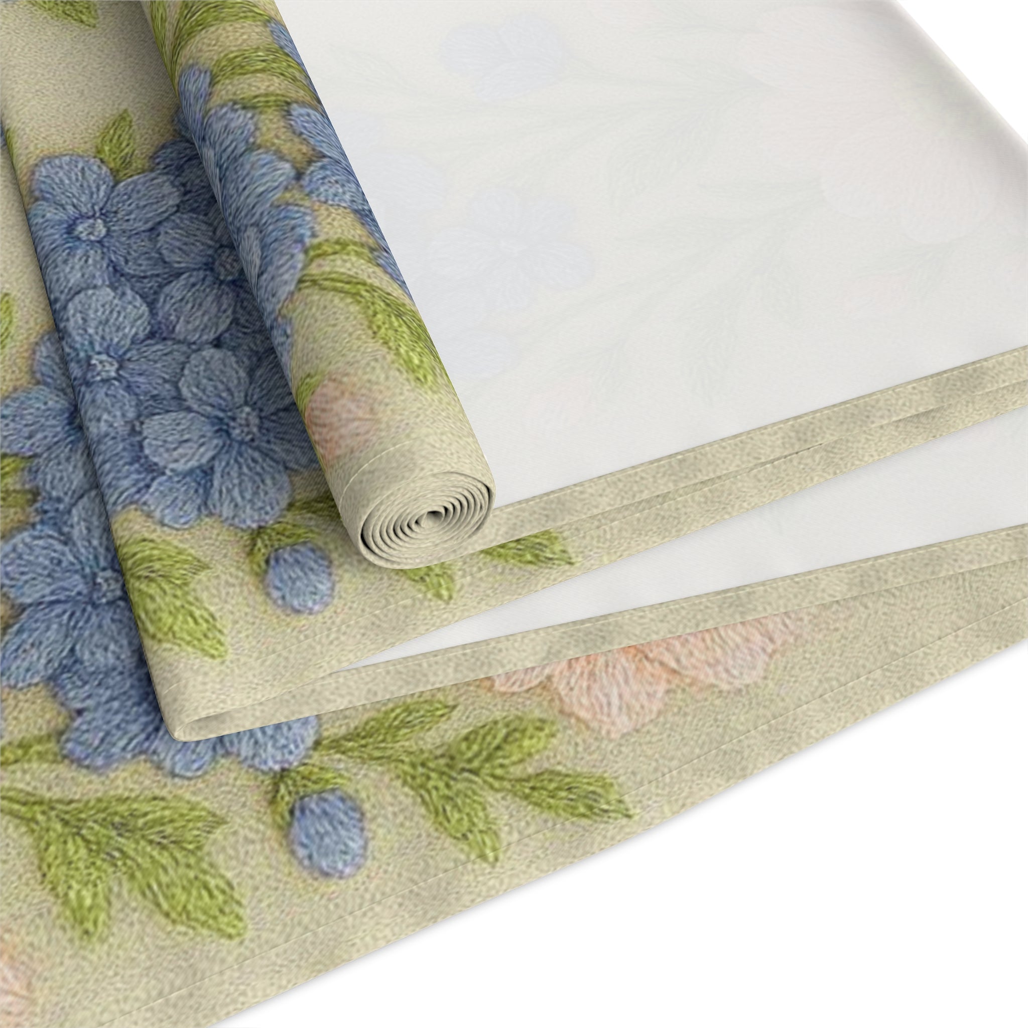 Floral Table Runner – Daisy & Hyacinth Cottagecore | Wooly Garden | BLUESKYDEZIGN