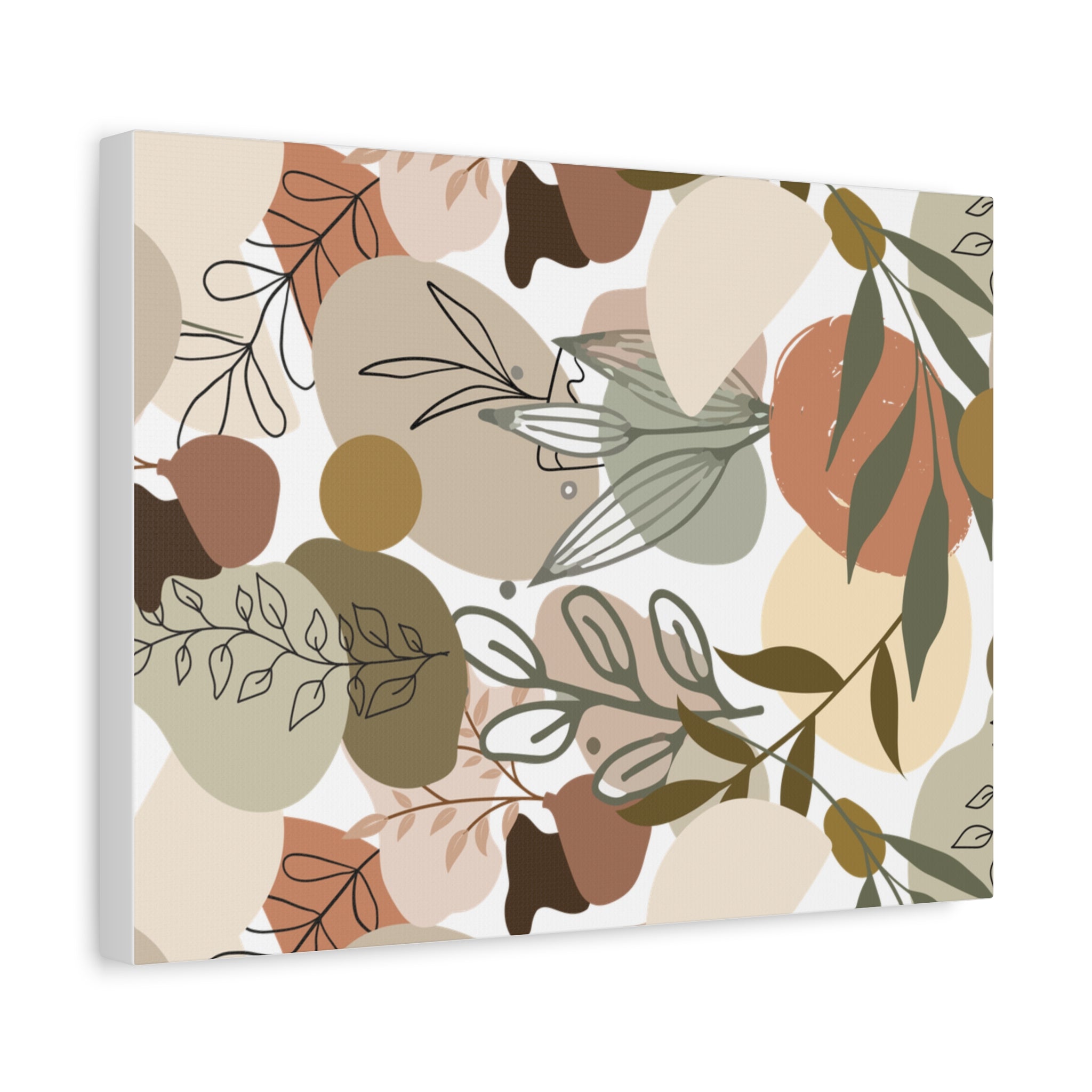 Abstract Modern Botanical Wall Art, Minimalist Line Art Canvas, Neutral Aesthetic Home Decor Print for Living Room or Bedroom, Matte Print, Stretched 1.25" Ready to Hang