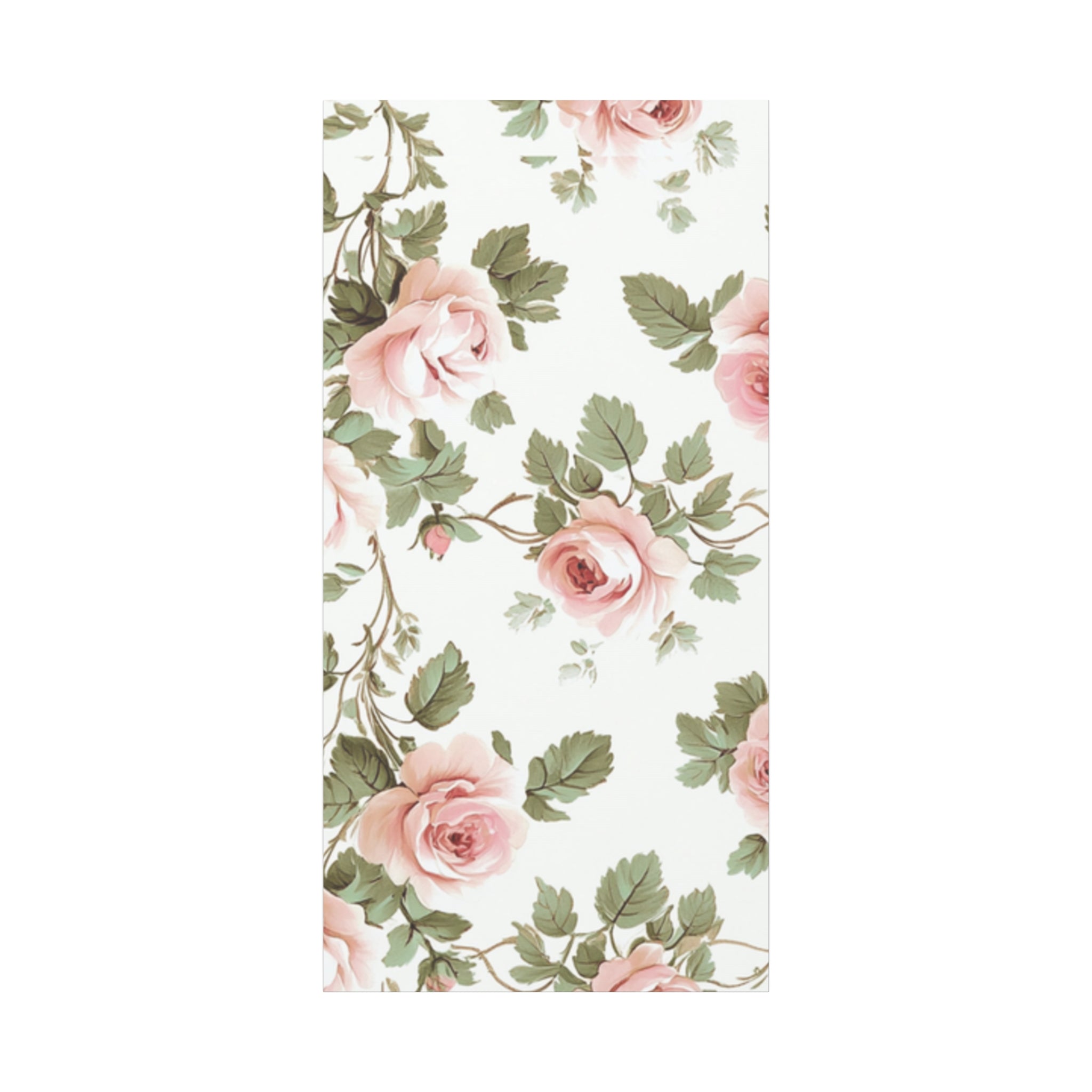 Vintage Pink Rose Matte Canvas Wall Art, Botanical Floral Print, Romantic Cottagecore Home Decor, Stretched 1.25" Canvas