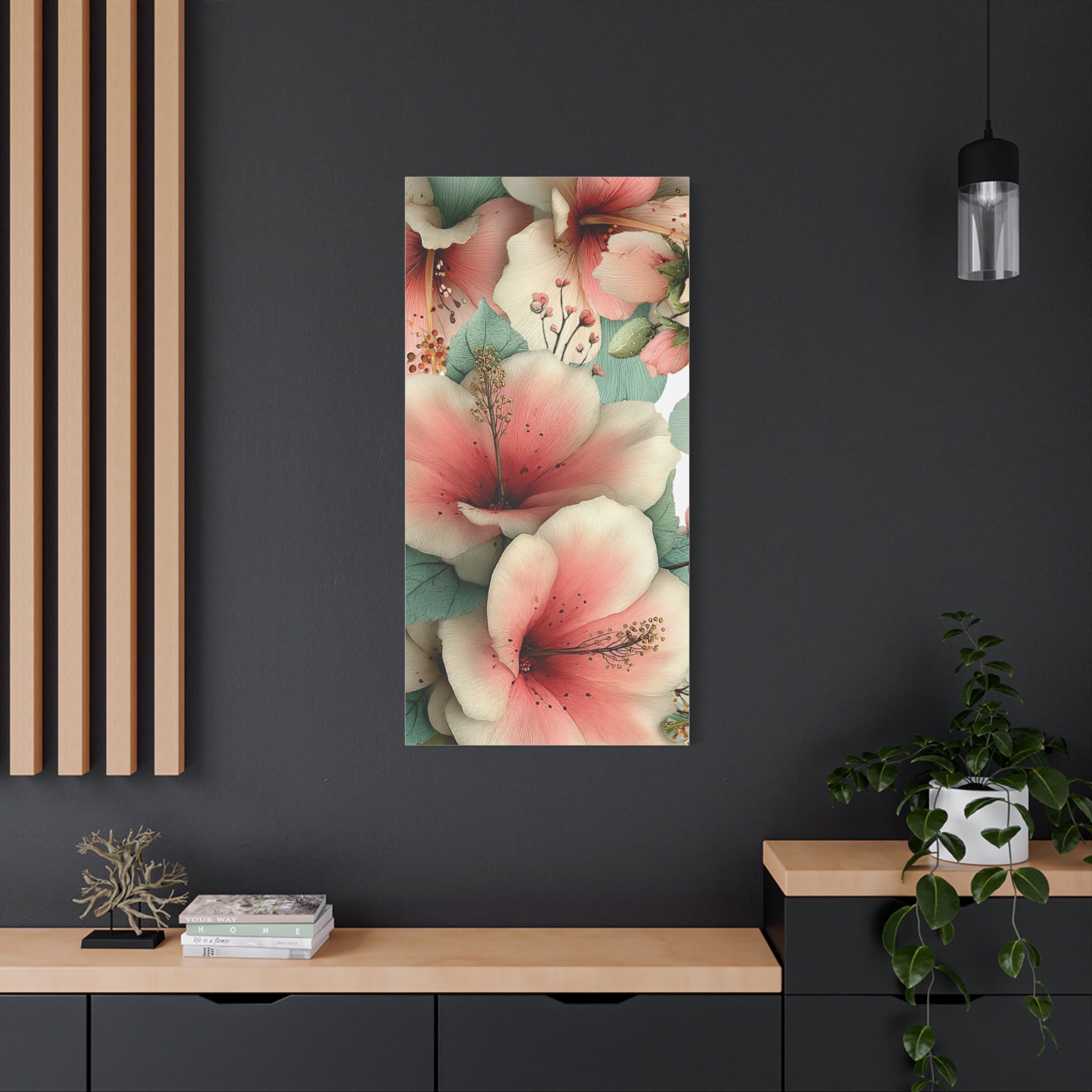 Pastel Floral Matte Canvas Wall Art, Soft Botanical Print, Modern Home Decor, Watercolor Flower Artwork, Stretched 1.25" Canvas