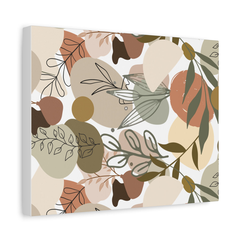 Abstract Modern Botanical Wall Art, Minimalist Line Art Canvas, Neutral Aesthetic Home Decor Print for Living Room or Bedroom, Matte Print, Stretched 1.25" Ready to Hang