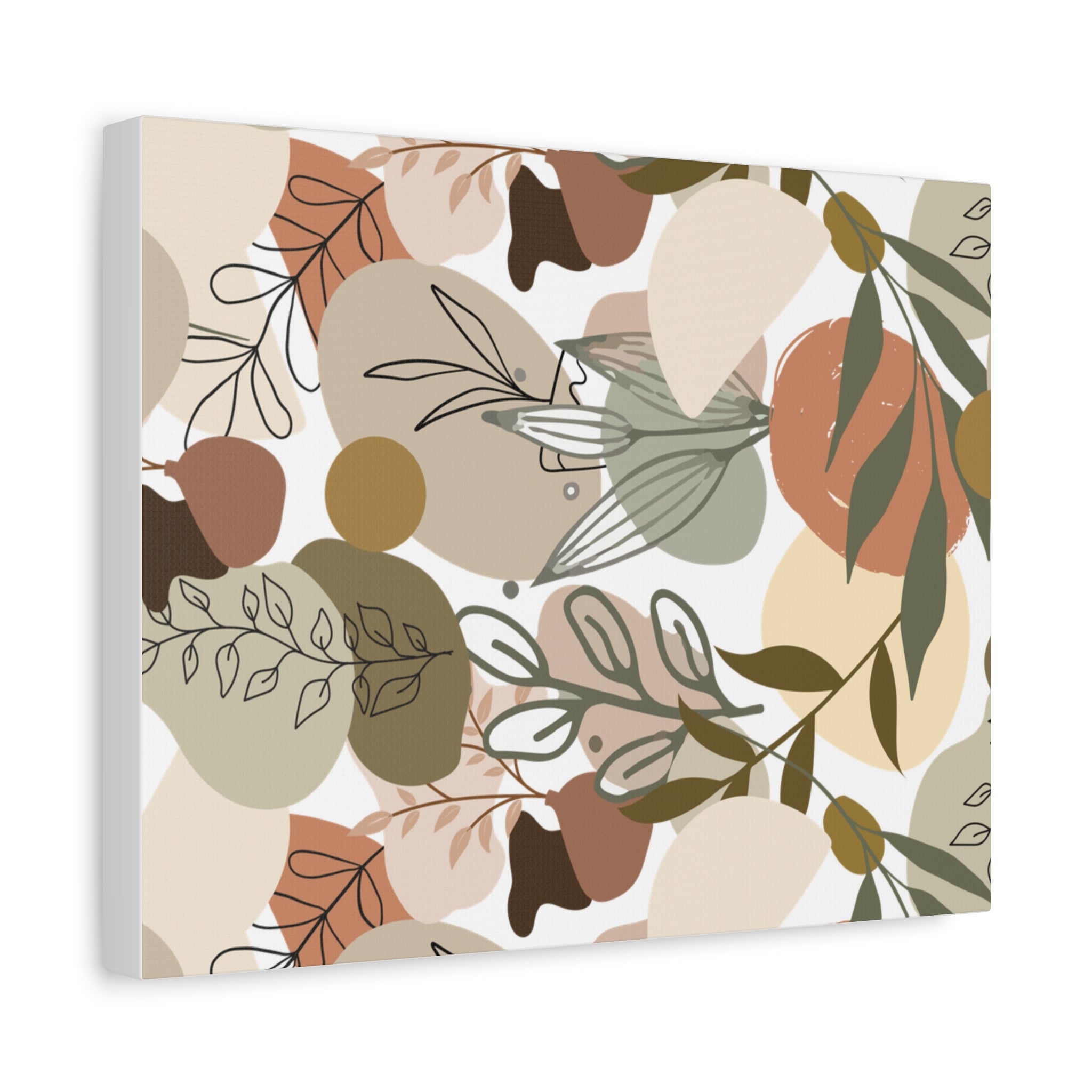 Abstract Modern Botanical Wall Art, Minimalist Line Art Canvas, Neutral Aesthetic Home Decor Print for Living Room or Bedroom, Matte Print, Stretched 1.25" Ready to Hang