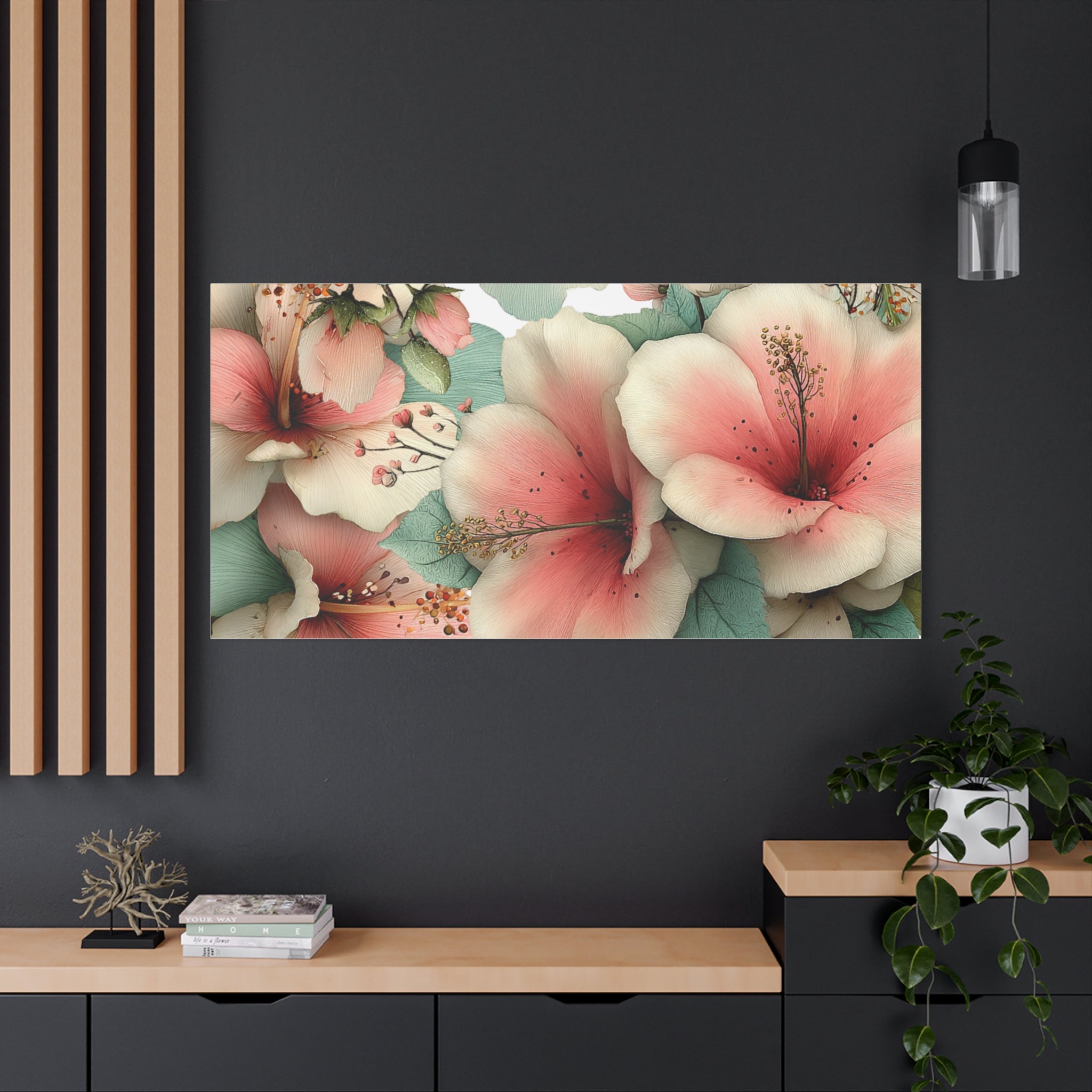 Pastel Floral Matte Canvas Wall Art, Soft Botanical Print, Modern Home Decor, Watercolor Flower Artwork, Stretched 1.25" Canvas