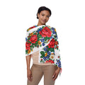 Floral Rose & Wildflower Scarf – Lightweight Boho Wrap for Women | BLUESKYDEZIGN