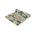 Petrykivka Bloom Table Runner – White Peony Floral, Sage Green, Cotton or Polyester