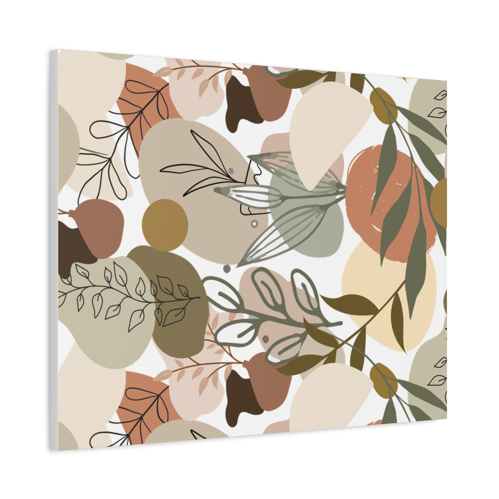 Abstract Modern Botanical Wall Art, Minimalist Line Art Canvas, Neutral Aesthetic Home Decor Print for Living Room or Bedroom, Matte Print, Stretched 1.25" Ready to Hang