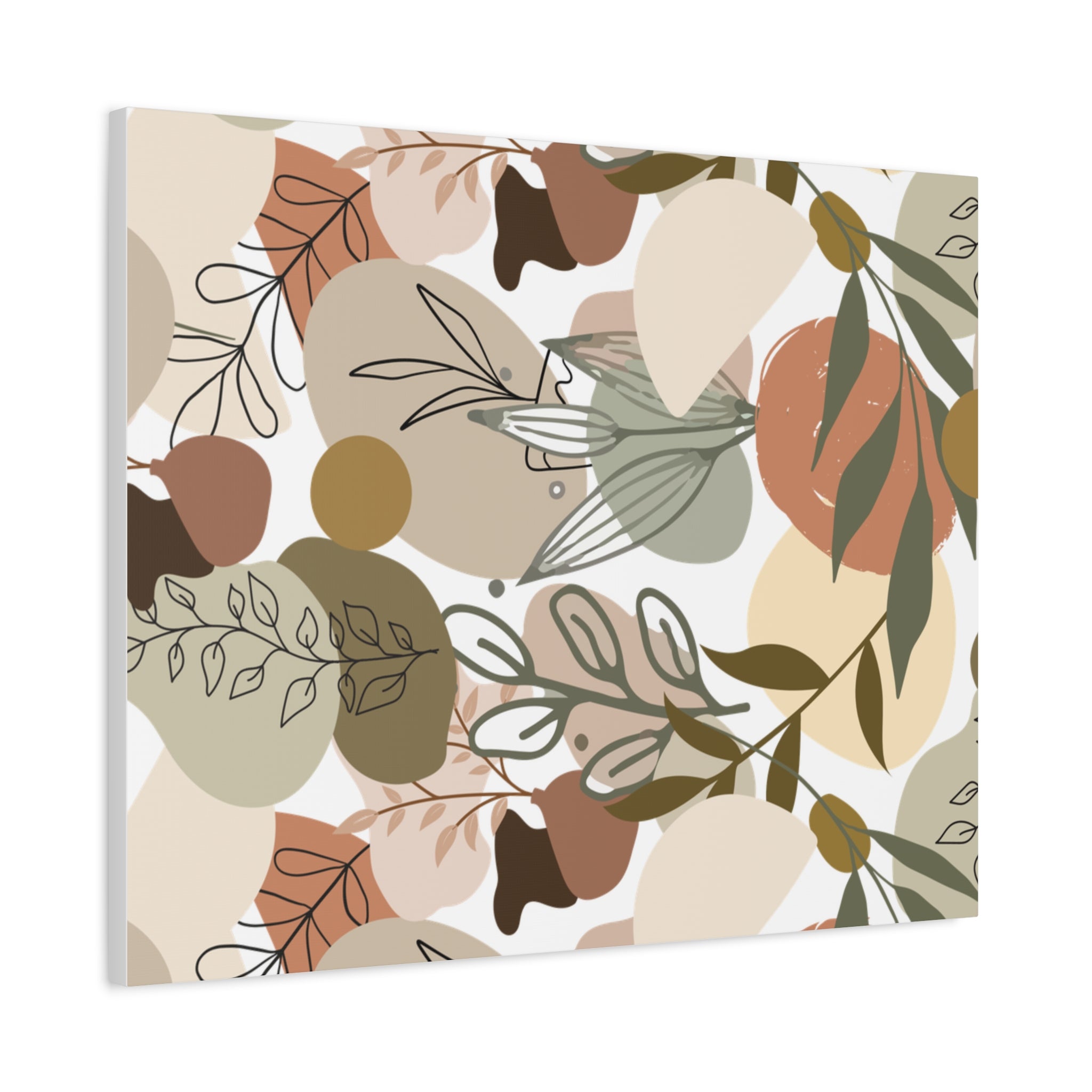 Abstract Modern Botanical Wall Art, Minimalist Line Art Canvas, Neutral Aesthetic Home Decor Print for Living Room or Bedroom, Matte Print, Stretched 1.25" Ready to Hang