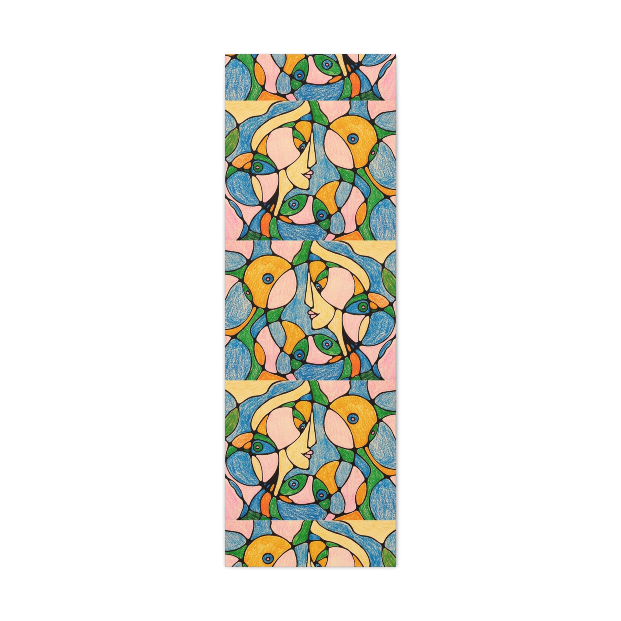 Abstract Colorful Faces Canvas Art, Vibrant Modern Wall Decor, Surreal Cubist Style Matte Print, Stretched 1.25" Ready to Hang