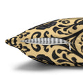 Victorian Damask Throw Pillow Cover | Beige & Charcoal Medallion | BLUESKYDEZIGN
