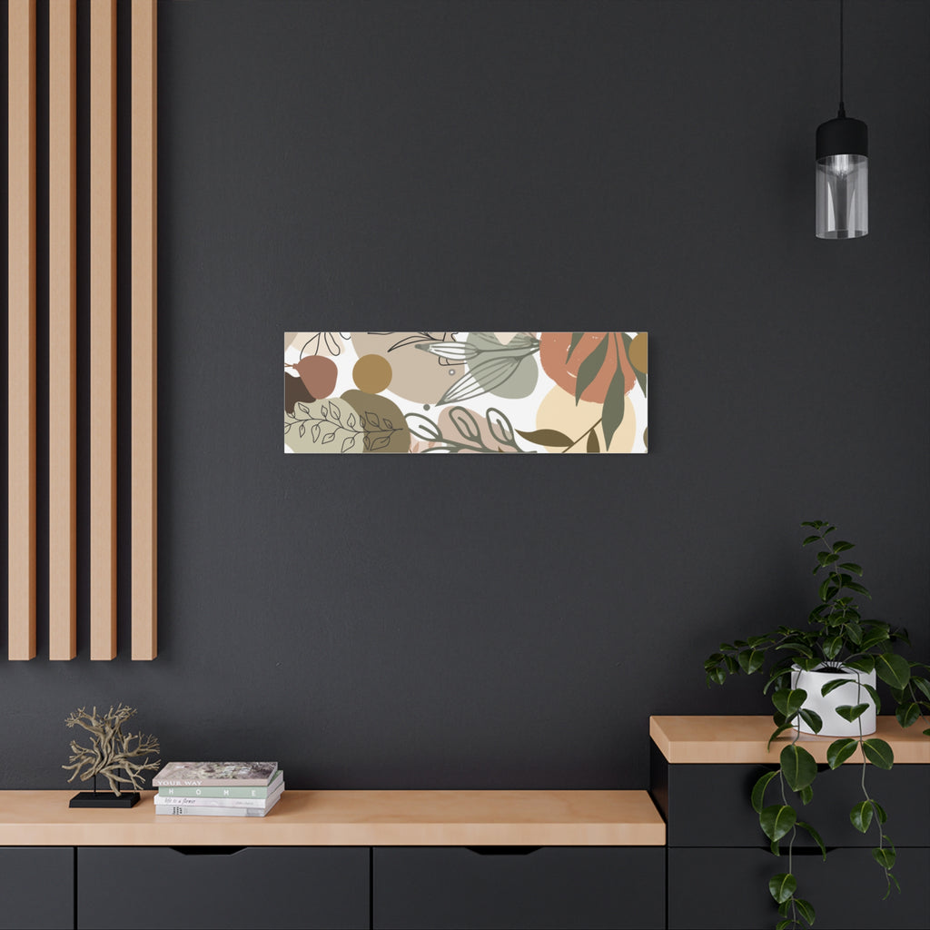 Abstract Modern Botanical Wall Art, Minimalist Line Art Canvas, Neutral Aesthetic Home Decor Print for Living Room or Bedroom, Matte Print, Stretched 1.25" Ready to Hang