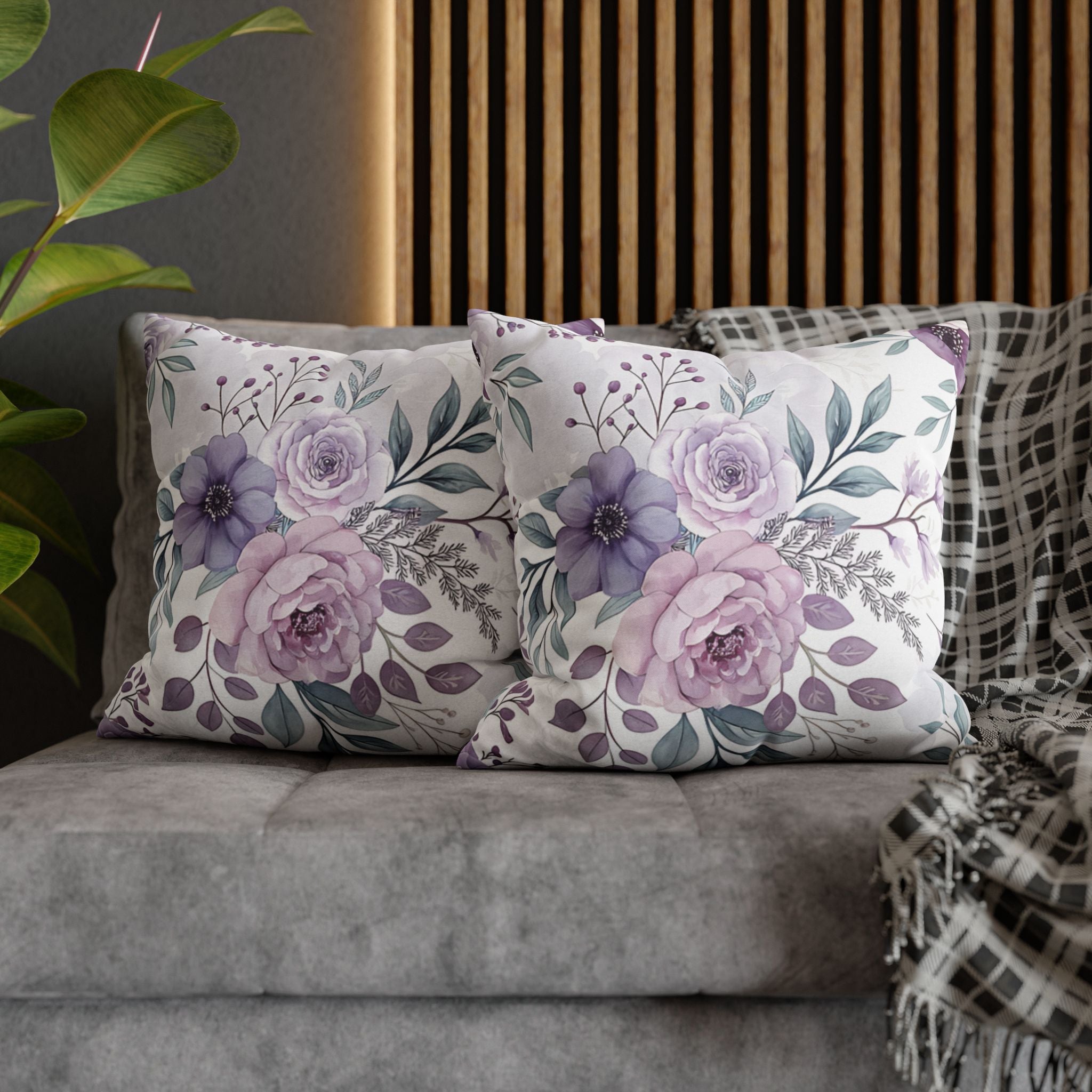 BLUESKYDEZIGN Spring Floral Pillow Cover - Watercolor Flower Cushion, Cottagecore Boho Home Decor