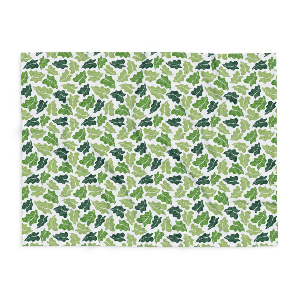 Green Leaves Fleece Blanket