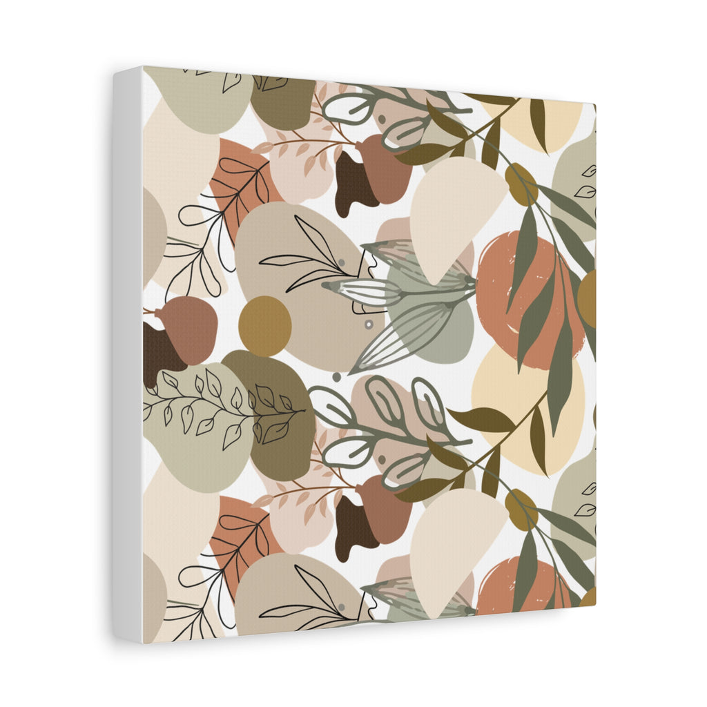 Abstract Modern Botanical Wall Art, Minimalist Line Art Canvas, Neutral Aesthetic Home Decor Print for Living Room or Bedroom, Matte Print, Stretched 1.25" Ready to Hang