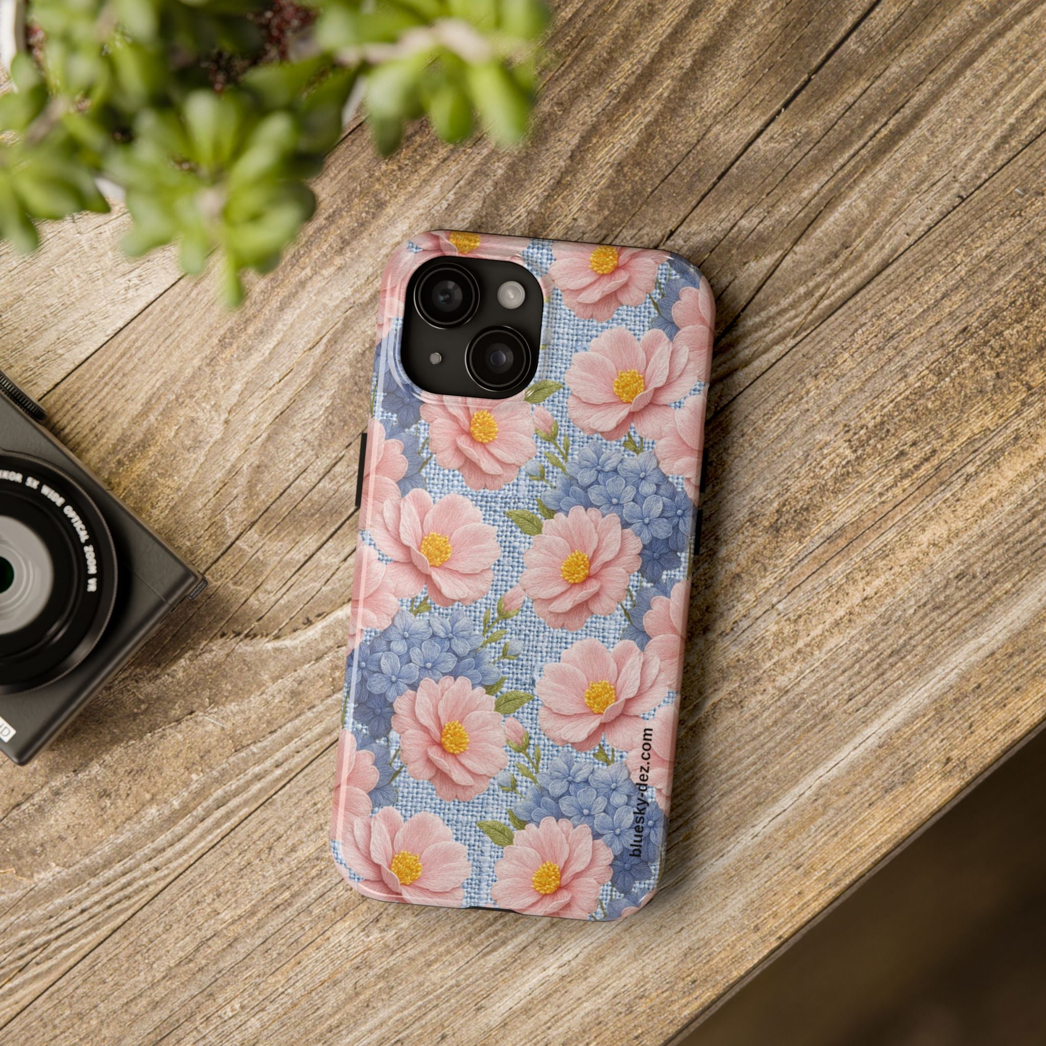 BLUESKYDEZIGN | Blush Peony Phone Case | Soft Provence Watercolor Floral iPhone Cover | Cottagecore Gift for Her