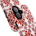 Mariia Red Phone Case | Ukrainian Folk Embroidery | Red & Black Geometric Tough Cover