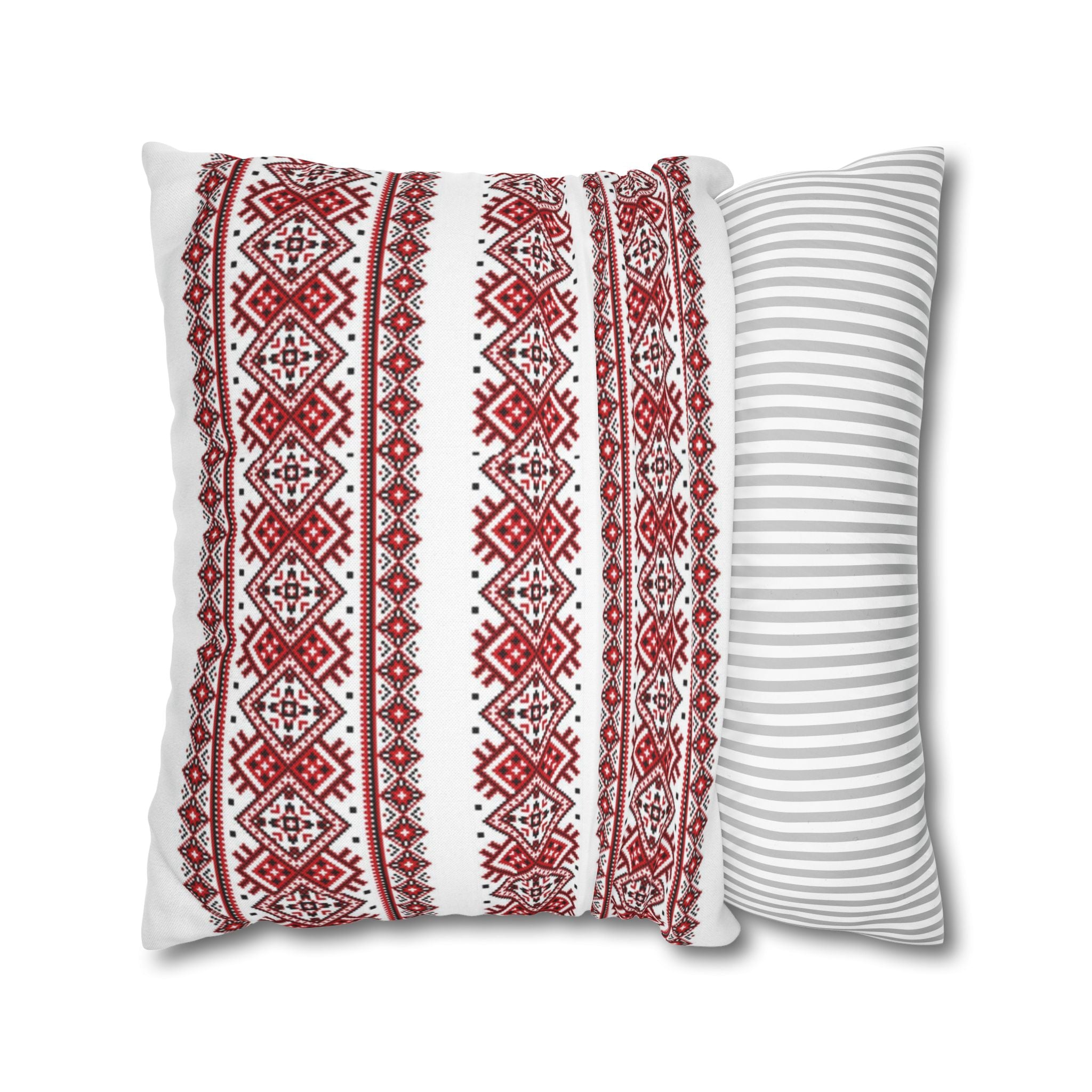 Ukrainian Traditional Red-Black Pattern Pillowcase, Pillow Cover, Gift for parents, Living Room Decor bedroom, housewarming, cottagecore