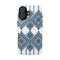 Blue Ukrainian traditional  Geometric Folk Pattern phone case, Tough Cases