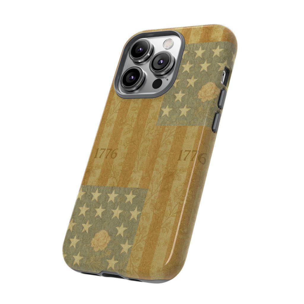 HERITAGE 1776 | 4th of July Vintage American Flag Phone Case, USA 250th Anniversary Tough Cover for iPhone 16 15 14, Samsung S26 S25 S24, BLUESKYDEZIGN