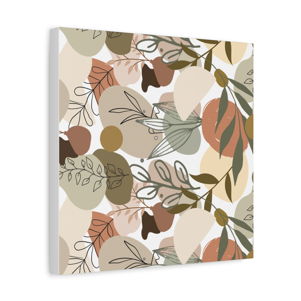 Abstract Modern Botanical Wall Art, Minimalist Line Art Canvas, Neutral Aesthetic Home Decor Print for Living Room or Bedroom, Matte Print, Stretched 1.25" Ready to Hang