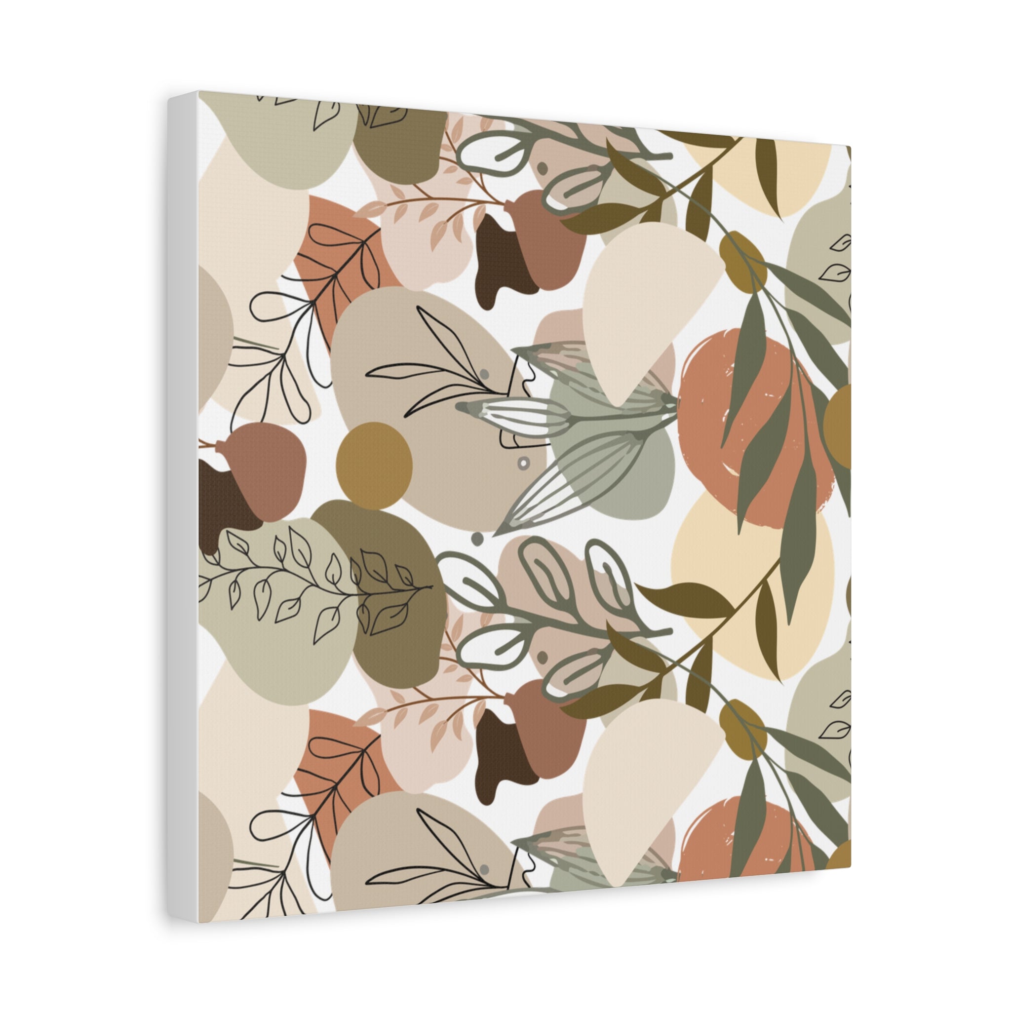 Abstract Modern Botanical Wall Art, Minimalist Line Art Canvas, Neutral Aesthetic Home Decor Print for Living Room or Bedroom, Matte Print, Stretched 1.25" Ready to Hang