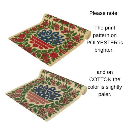America 250 Floral Table Runner – Patriotic Medallion Design | Farmhouse & Americana Decor