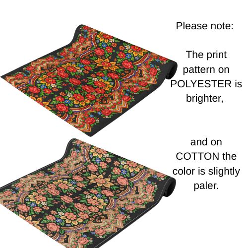 Mother's Bloom Floral Table Runner | Ukrainian Heritage Style Folk Art Decor | Vintage Slavic Flower Table Topper | Boho Farmhouse Kitchen Gift