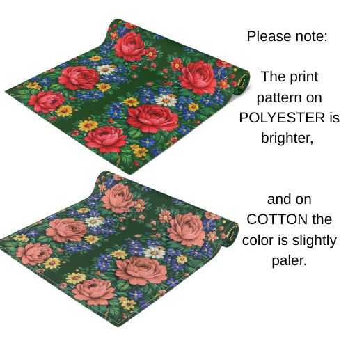 Rose Garden Table Runner | Cottagecore Floral Green Decor | Boho Dining & Kitchen Gift