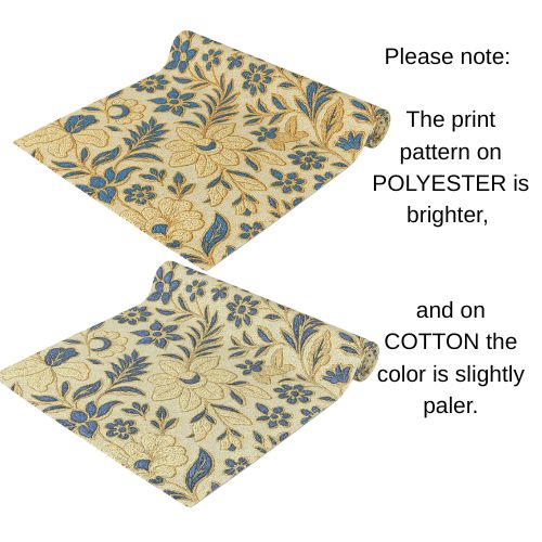 William Morris Table Runner - Vintage Floral Blue & Gold | BLUESKYDEZIGN