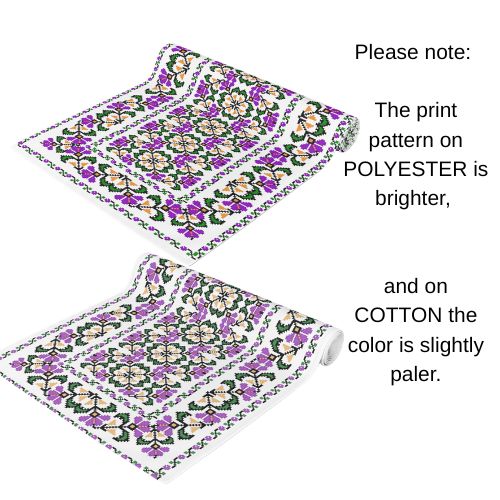 BLUESKYDEZIGN Ukrainian Purple Floral Table Runner