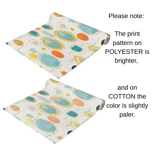 BLUESKYDEZIGN Mid Century Watercolor Rainbow Table Runner - Retro Abstract Decor