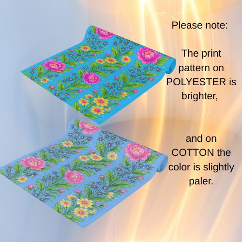 Pastel Floral Table Runner – Soft Pink & Peach Blooms | Cotton or Polyester | BLUESKYDEZIGN