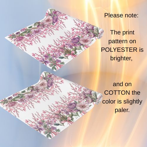 BLUESKYDEZIGN Pink Purple Floral Table Runner - Spring Easter Decor