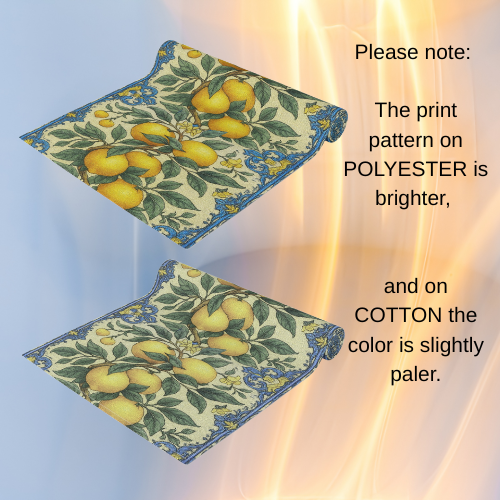 Citrus Riviera Lemon & Orange Table Runner – William Morris Style Botanical Dining Decor | Cotton Twill or Polyester