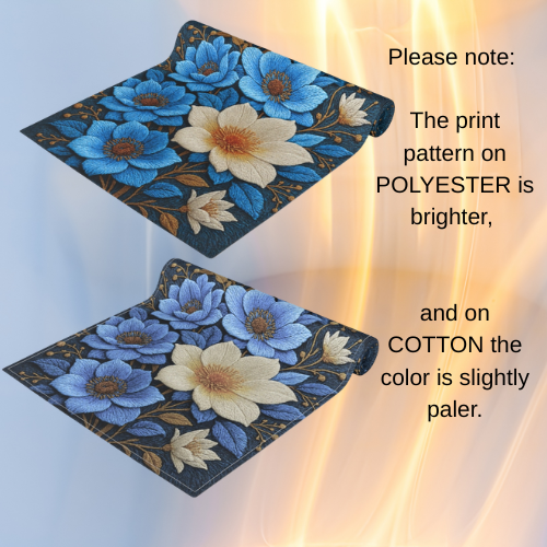 Midnight Symphony Floral Table Runner | Navy Blue & Cream Botanical Dining Linen