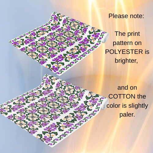 Blooming Hope Table Runner – Ukrainian Floral Mosaic, Cotton or Polyester
