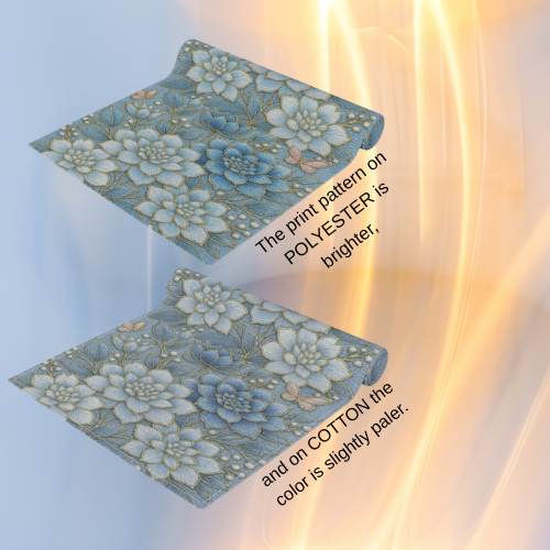 BLUESKYDEZIGN | Blue Floral Succulent Table Runner | Cottagecore Dining Decor | Cotton or Polyester