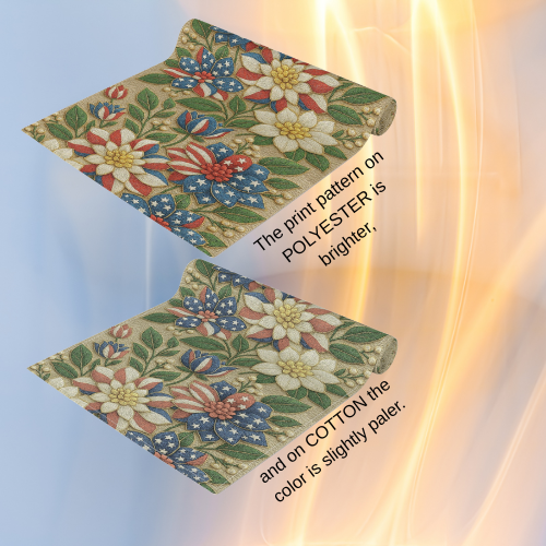 BLUESKYDEZIGN | Floral Americana Table Runner | Patriotic 4th of July Vintage Decor | Cotton or Polyester