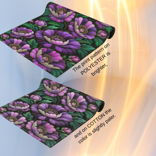 BLUESKYDEZIGN | Petrykivka Bloom Purple Peony Table Runner | Ukrainian Folk Art Dining Decor | Dark Cottagecore | Cotton or Polyester