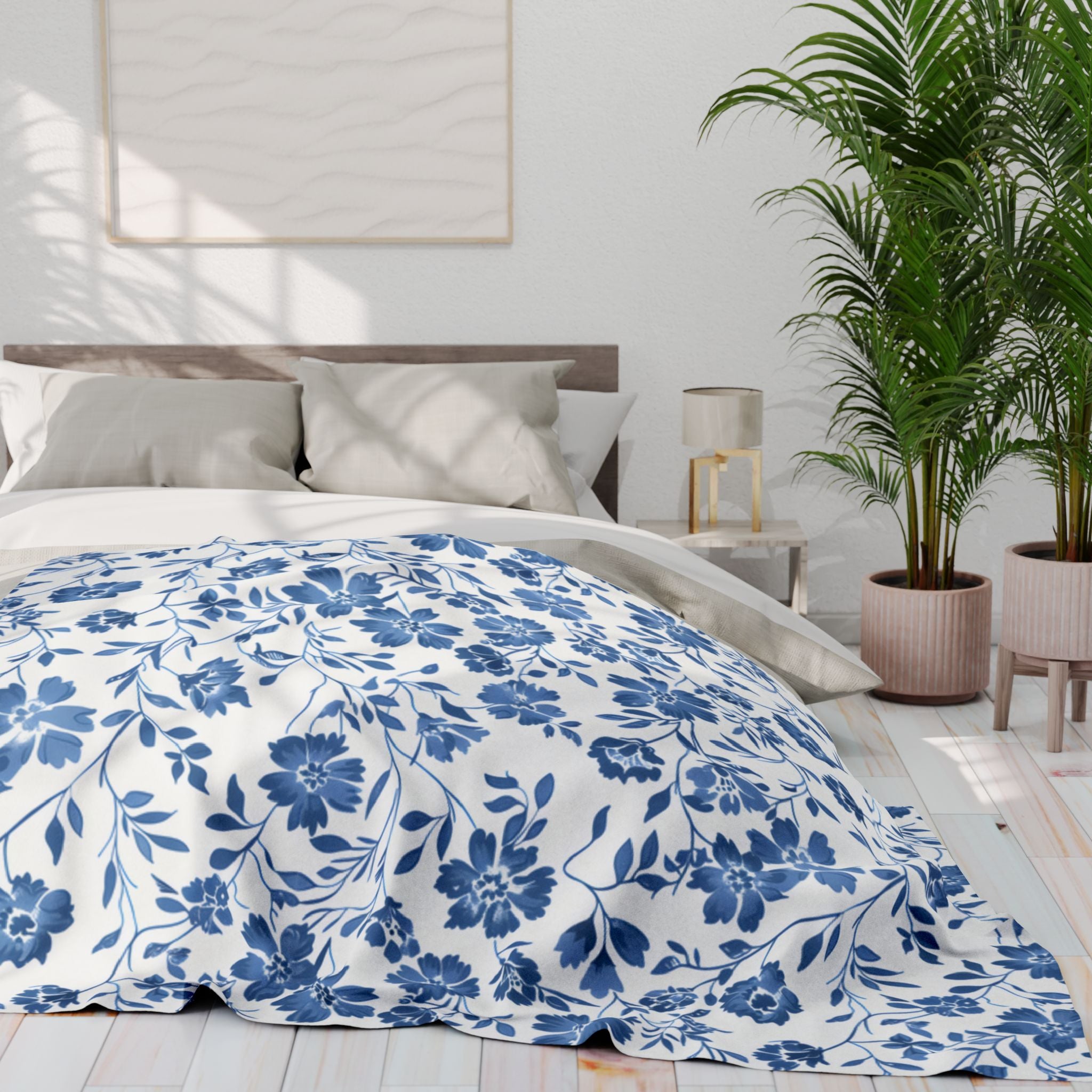 Soft Fleece Blanket • Cozy Plush Throw • 3 Sizes • Warm Lightweight Home Decor, Pattern Arctic Fleece Blanket, Vintage Cottagecore Throw