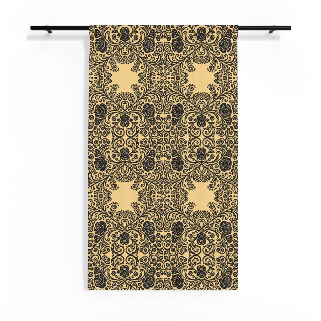 Baroque Sheer Window Curtain | Vintage Damask Lace Pattern | BLUESKYDEZIGN