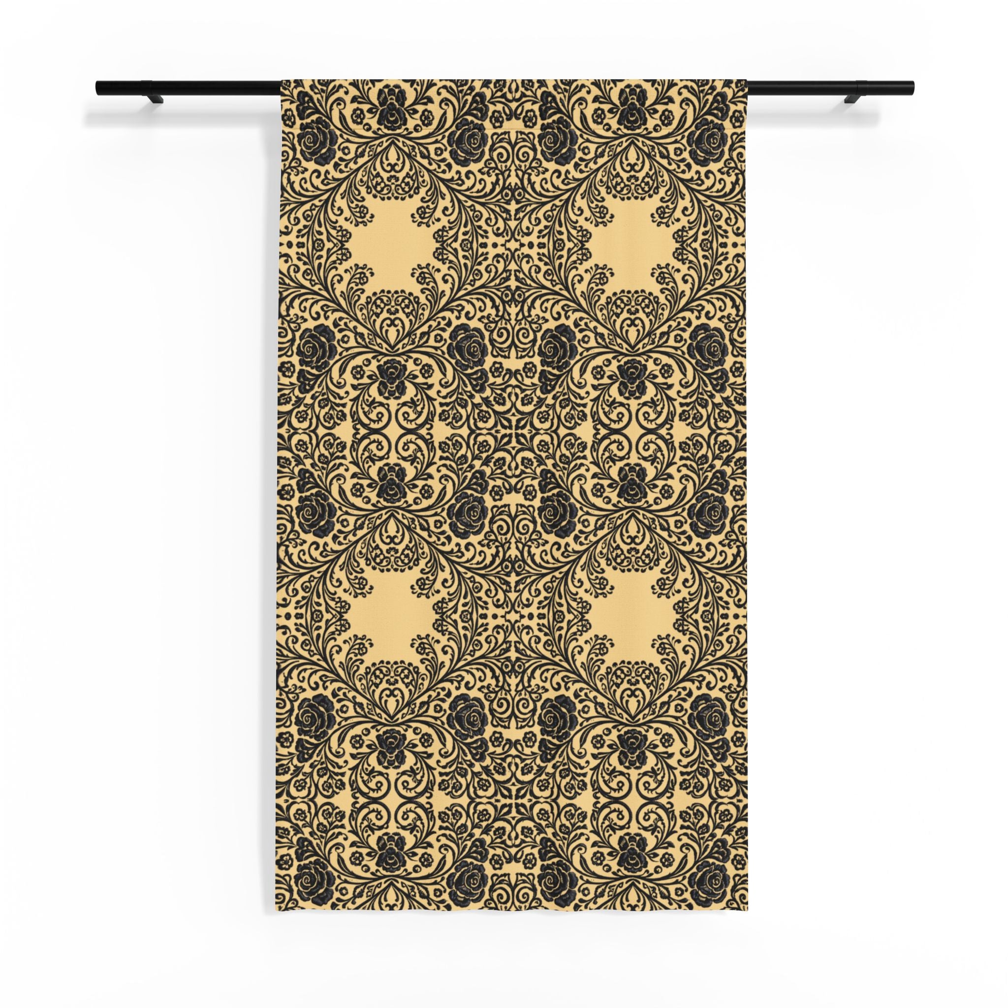 Baroque Sheer Window Curtain | Vintage Damask Lace Pattern | BLUESKYDEZIGN