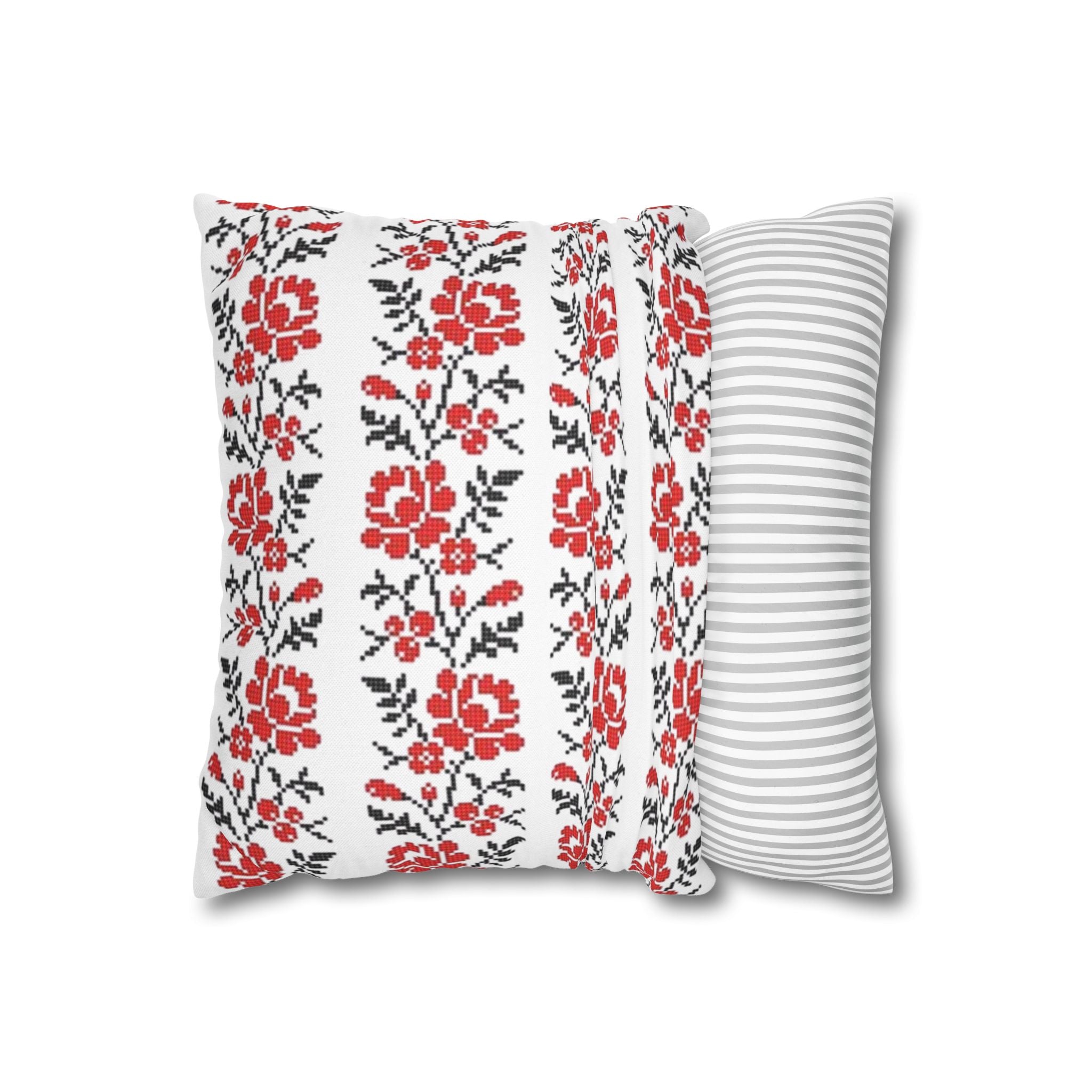 Ukrainian Red-Black Folk Pattern Pillowcase,  Pillow Cover, Gift for parents, Living Room Decor, bedroom, housewarming, cottage core